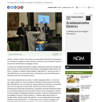 Roma aderisce alle Città dell'Olio - Mondo Agricolo - ANSA